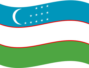Uzbekistan waving flag illustrator of national  icon
