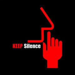 Keep Silence, icon and logo vector