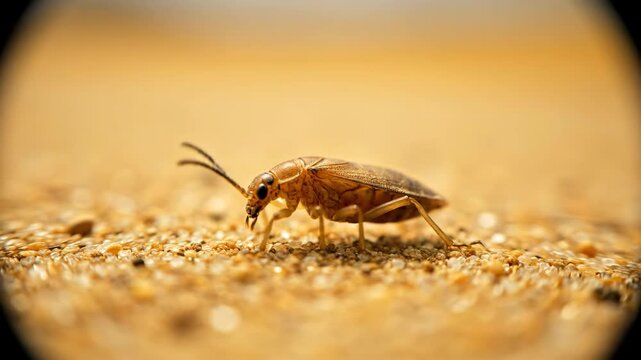 Close-Up of a Cockroach on Sandy Ground - A Detailed View.