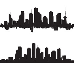 Fototapeta premium Houston skyline silhouette set isolated on white background