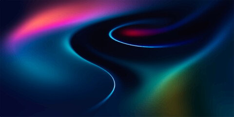 Abstract dark blue wave pattern illustration with winding texture and bright light line