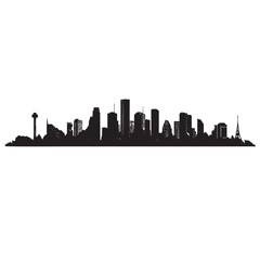 Fototapeta premium Houston skyline silhouette set isolated on white background