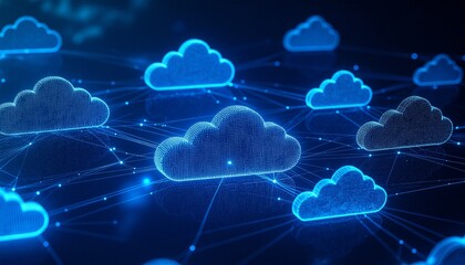 cloud icon abstract blue background