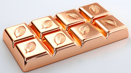 Gold bar metallic luxury shiny reflective embossed leaf pattern minimal product