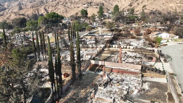 altadena california post eaton fire aerial view