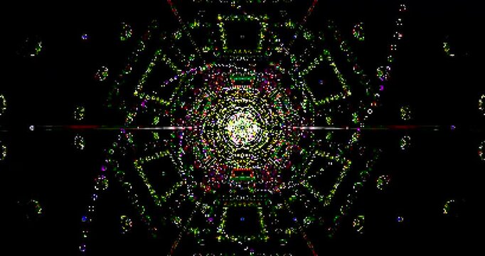 Colorful tunnel video loop creates a mesmerizing visual experience for screensavers or digital art displays