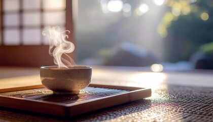 cup of tea on nature view