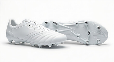 Monochromatic all-white soccer cleats with a quilted upper and integrated collar, showcased in a professional product shot.