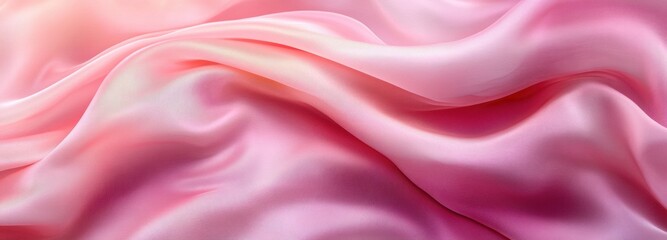 Fototapeta premium Delicate blush pink silk fabric showcasing graceful waves and smooth texture for elegant design applications