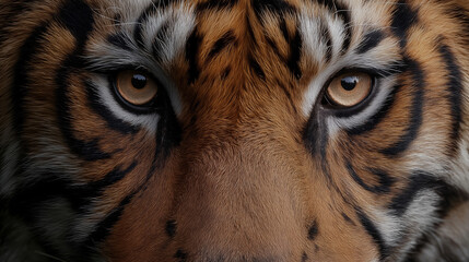 Tiger Face Extreme Closeup 