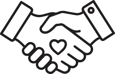 Building trust and connection through a heartfelt handshake signifying partnership, agreement, and compassionate collaboration in business dealings and personal relationships.