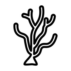 Coral Branch Vector Line Icon Design