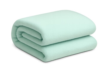 Folded mint green fleece blanket offering cozy comfort