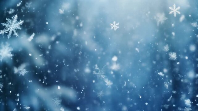 ゆっくりと降る雪の結晶