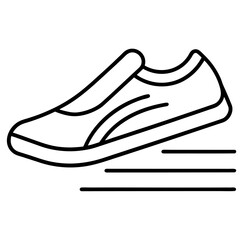Minimalist running shoe illustration showing speed and motion in a dynamic style