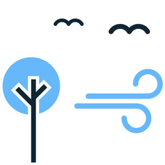 Fresh air icon vector. Symbolizes ecology, healthy living, and pollution control themes. This graphic represents clean atmosphere and environmental quality for health and sustainability projects.