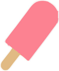 Pink Popsicle with Wooden Stick