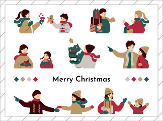 クリスマスを楽しむ人たち