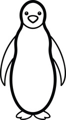 Simple black outline of a standing penguin animal bird 3