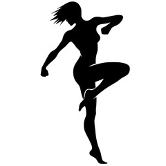 Athlete dance silhouette