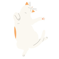 Fototapeta premium 仰向けになって眠る猫 イラスト