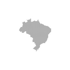  brazil map with dotted halftone design. brasil map vector with isolate background, perfect for travel, geography, and political concepts. World maps circle. global map	