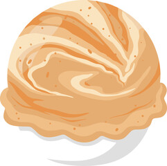 Flat Cartoon Delicious Apple Pie Top View Dessert Illustration