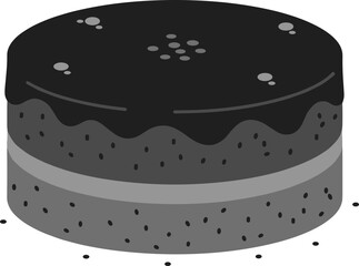 Simple Flat Layered Chocolate Cake Illustration For Birthday Party Celebration