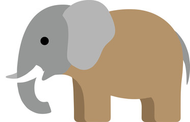 Minimalist Style Simple Elephant Shape Illustration Wildlife Animal
