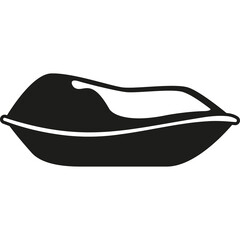 Stylized Black Outline of Full Lips with Highlight Glossy Detail Isolated on White Background Simple Graphic Element