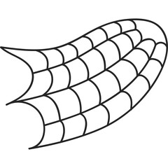 Stylized Black Outline Spider Web Design Element for Halloween Decorations and Spooky Themes on Transparent Background