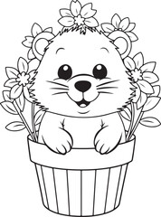 Animal Line Art silhouette vector illustration