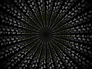 Abstract futuristic dark black background with circular wave design. Realistic 3d wallpaper with modern digital patterns. Perfect background for posters, websites, brochures, banners, apps, etc.