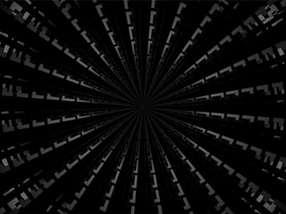 Abstract futuristic dark black background with circular wave design. Realistic 3d wallpaper with modern digital patterns. Perfect background for posters, websites, brochures, banners, apps, etc.