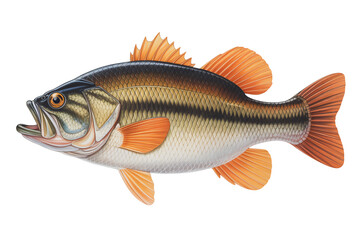 Obraz premium Detailed largemouth bass illustration perfect for fishing enthusiasts