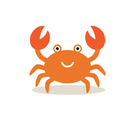Illustration vector of crab cartoon, cute crab isolated