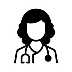 Vector solid black icon for Doctor