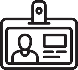 Naklejka premium Simple line art icon of an identification card