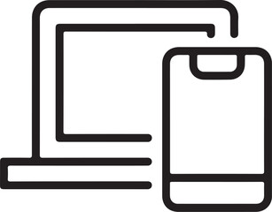Laptop and smartphone outline icon