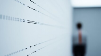 groaned. A precise dot matrix pattern with a single dot deviating from its trajectory. product launch decks, UI/UX mockups, designed for data visualization dashboards and holographic UIs.
