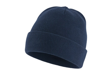 Stylish navy blue beanie hat for winter warmth and trendy fashion