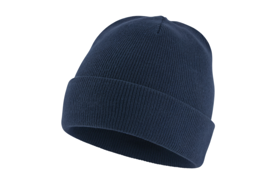 Stylish navy blue beanie hat for winter warmth and trendy fashion