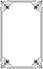 Obraz premium Black ornate decorative border with floral elements on white background 1