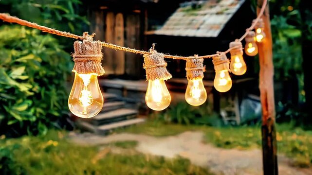 Rustic Garden String Lights: Cozy Outdoor Bulb Decor for Backyard Ambiance