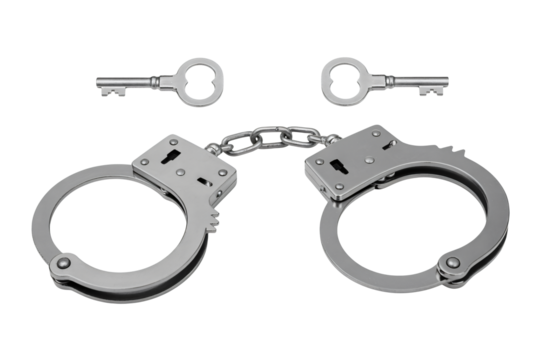 Unlock freedom with keys and handcuffs symbolizing justice and liberty