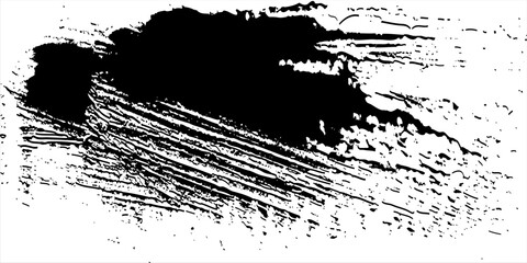 black brush stroke on transparent background. Paint Stroke. Grunge Hand Painted Red Brush Strokes. Grunge Brushes. Dirty Artistic Design. Vector illustration