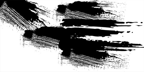 black brush stroke on transparent background. Paint Stroke. Grunge Hand Painted Red Brush Strokes. Grunge Brushes. Dirty Artistic Design. Vector illustration