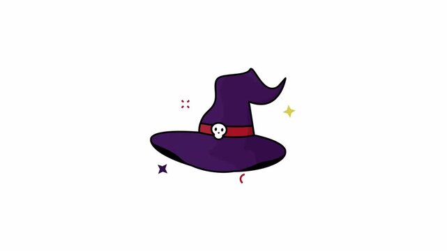 witch hat icon animation 4k