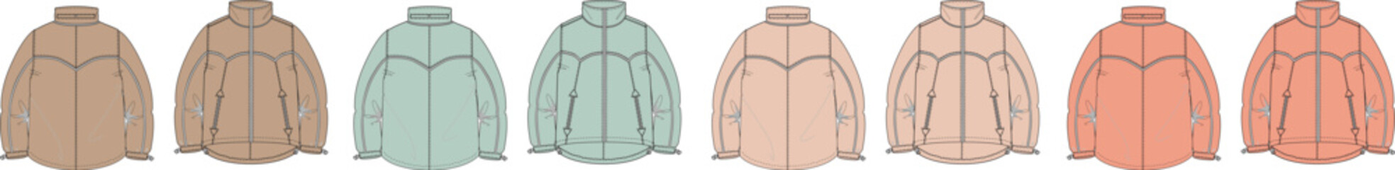 Fototapeta premium Collection of casual shirts in different colors and shades