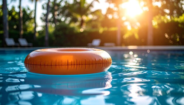 Pool float in water